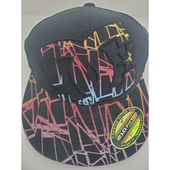 DC Shoes COUNTER Hat Black Multi 6⅞-7¼ NWOT Flex Cap Skate Moto - Picture 3 of 7